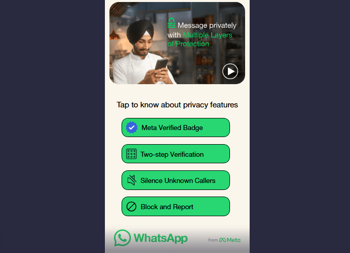 Whatsapp Interactive Ad built using KappaX