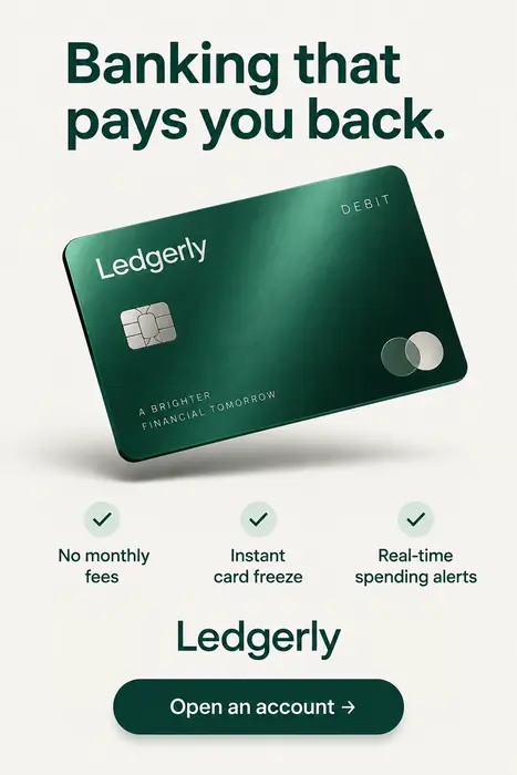 Example minimal story ad for a fictional bank