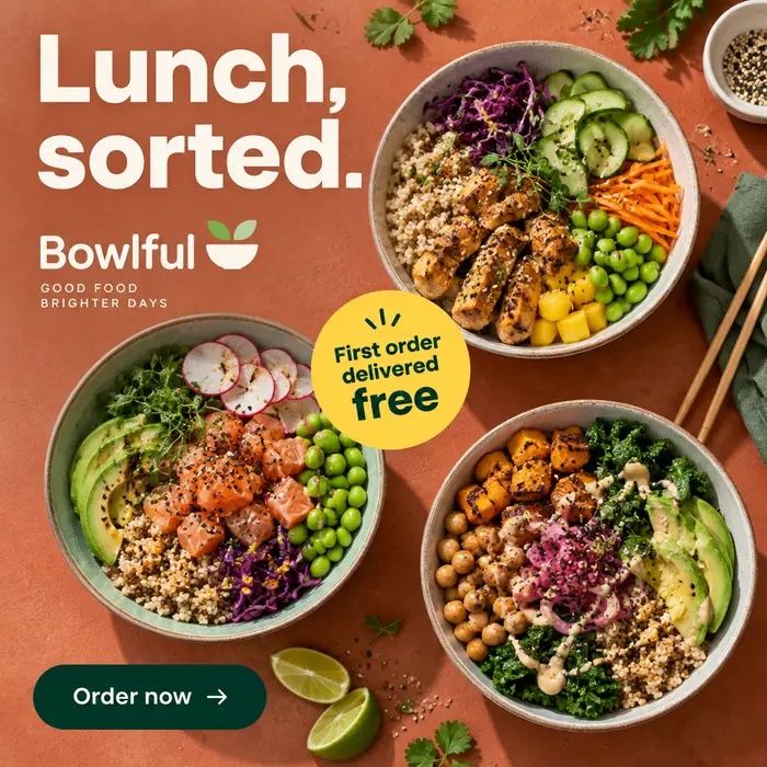 Example food delivery ad with a first-order offer