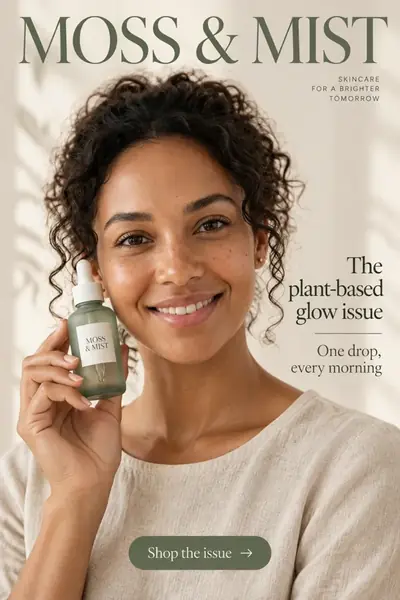 Magazine cover style ad