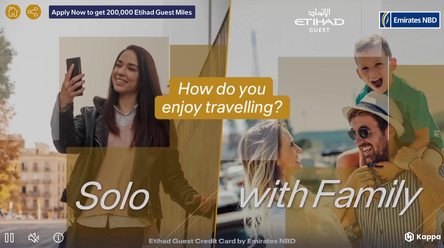 Emirates NBD Interactive Ad built using KappaX