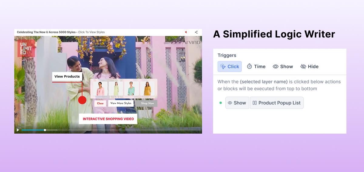 Adding Actions on the Shoppable Video
