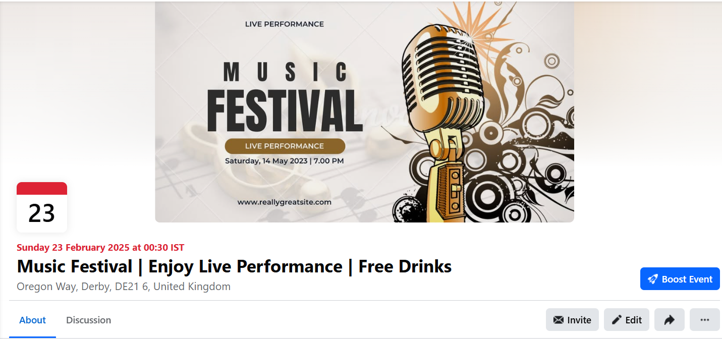 Desktop View of Facebook Event Image