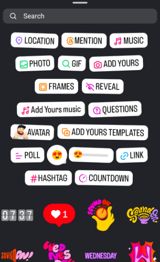 use stickers, polls
