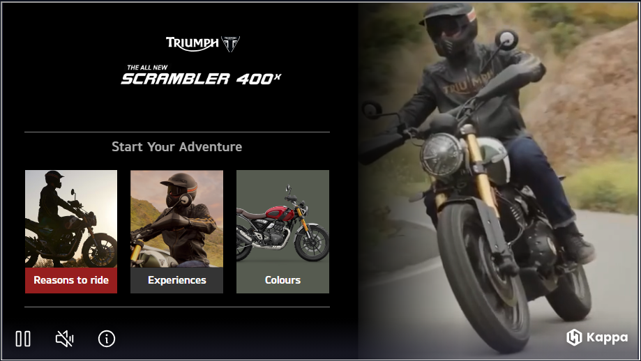 Triumph Interactive Ad built using KappaX